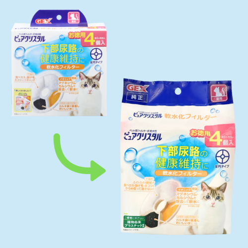 GEX 貓用水機離子過濾片替換裝 4PCS (軟水化) (FP92718) 
